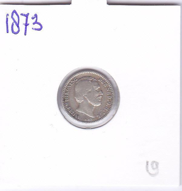 10 cent 1873 Willem 3 voor 19 euro. **, Postzegels en Munten, Munten | Nederland, Losse munt, 10 cent, Koning Willem III, Zilver