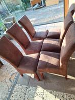 6 eetkamerstoelen, Huis en Inrichting, Stoelen, Ophalen, Gebruikt, Bruin, Vijf, Zes of meer stoelen