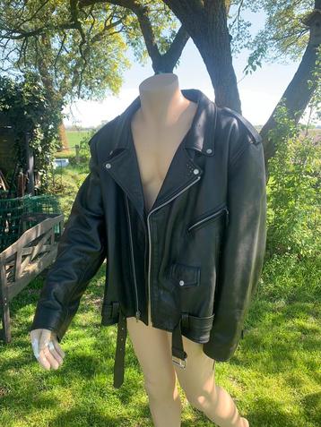 Leren bikerjas 2xl van bizon leer. Maat xxl. Bikerjack beschikbaar voor biedingen