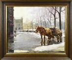 Wim Heinecke, 1895 - 1978, schilderij paarden Rotterdam, Antiek en Kunst, Ophalen of Verzenden