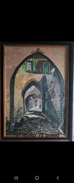 Schilderij: Italiaans straatbeeld met figuur, Ophalen