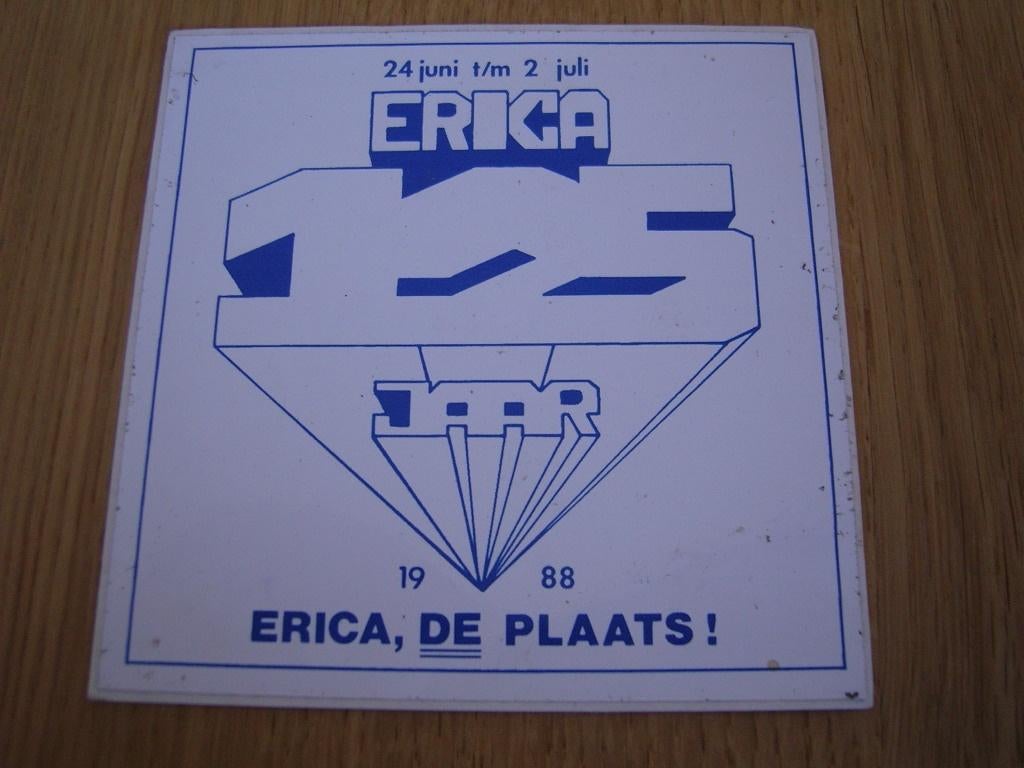 sticker 125 jaar 1988 ERICA de plaats, Ophalen, Zo goed als nieuw
