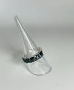 Zilveren Ring met Zwarte Spinel - Maat 18, Zwart, Nieuw, Ophalen of Verzenden, 17 tot 18