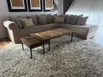 Rofra Home Sacramento Hoekbank Taupe ribstof ribfluweel rib, Ophalen, Hoekbank, Zo goed als nieuw, Stof
