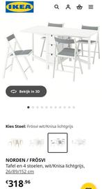 Ikea Norden Keukentafel Klaptafel eettafel met 4 stoelen, 50 tot 100 cm, Grenenhout, Scandinavisch, Zo goed als nieuw