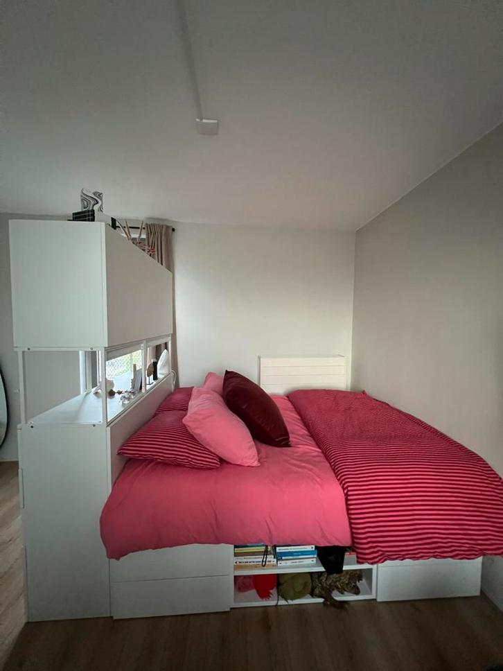 Platsa bed, Huis en Inrichting, Slaapkamer | Bedden, Gebruikt, Tweepersoons, 140 cm, 200 cm, Hout, Wit, Ophalen