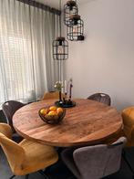 Ronde tafel mango hout 140ø, Ophalen, Zo goed als nieuw, Rond, 100 tot 150 cm