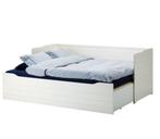 Bygland bed uitschuifbaar naar 2 persoonsbed, Ophalen, Wit, Tweepersoons, Hout