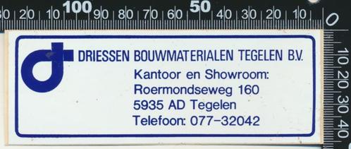 Sticker: Driessen Bouwmaterialen Tegelen, Verzamelen, Stickers, Zo goed als nieuw, Bedrijf of Vereniging, Verzenden