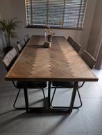 Eettafel Vinito 220x95 eiken fineer naturel, Huis en Inrichting, Tafels | Eettafels, Ophalen, Eikenhout, 50 tot 100 cm, Vijf personen of meer