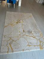 Marmeren tapijt goud/crème 160x230 cm, Huis en Inrichting, Stoffering | Tapijten en Kleden, 200 cm of meer, 150 tot 200 cm, Crème