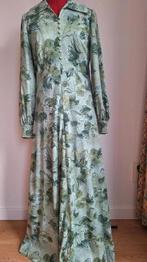 Vintage lange jurk maat 36/38 groen tinten van de jaren 70, Ophalen of Verzenden, Zo goed als nieuw, Maat 36 (S), Onder de knie