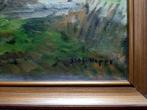 Olieverf landschap van kunstenaar J.H.P. Hoppe. 100 cm br., Antiek en Kunst, Ophalen