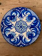 Handgeschilderd blauw bord, Huis en Inrichting, Woonaccessoires | Schalen en Manden, Ophalen of Verzenden, Gebruikt, Rechthoekig