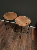 2x Carnaby Bijzettafels - Dienblad, Huis en Inrichting, Tafels | Bijzettafels, Minder dan 55 cm, Rond, Zo goed als nieuw, Hout