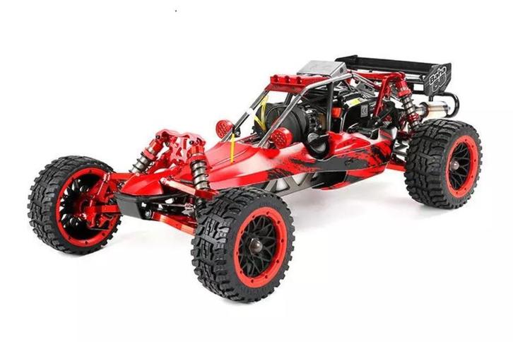 45CC 5.0PK RC Benzine BAJA BUGGY PRO VOLL ALUMINIUM. ROOD, Hobby en Vrije tijd, Modelbouw | Radiografisch | Auto's, Nieuw, Auto offroad