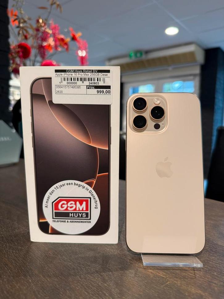 Apple iPhone 16 Pro Max 256GB Desert Titanium - Nieuwstaat!, Telecommunicatie, Mobiele telefoons | Apple iPhone, Zo goed als nieuw
