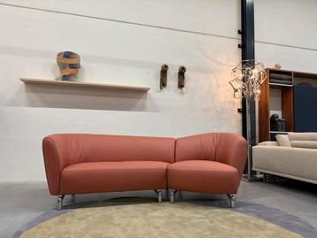 Nieuw Leolux Pupilla Hoekbank Senso Rose Leer Design Bank beschikbaar voor biedingen