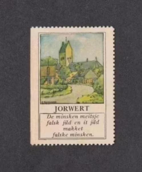 Verzamelplaatje Sluitzegel Jorwerd Jorwert Friesland., Verzamelen, Overige Verzamelen, Zo goed als nieuw, Verzenden