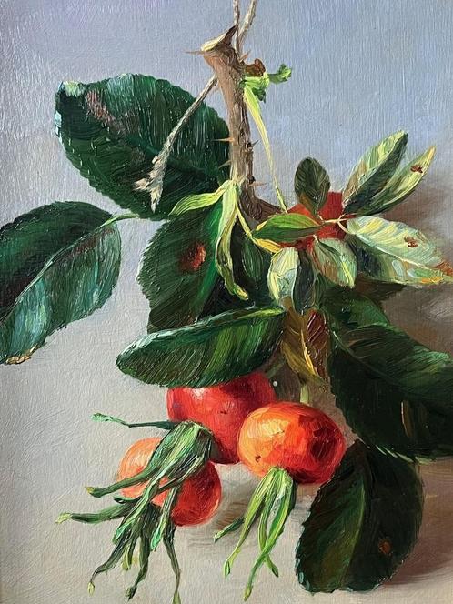 Fred Smoolenaers, stilleven met bosje rozenbottels, Antiek en Kunst, Kunst | Schilderijen | Klassiek, Ophalen