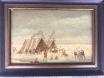 ijspret olieverf op paneel, Antiek en Kunst, Ophalen of Verzenden