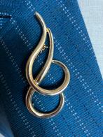 Vintage costume jewelry broche verguld, Ophalen of Verzenden, Zo goed als nieuw, Goud, Overige materialen