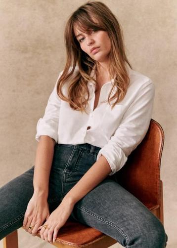 NIEUW: Witte, katoenen Sezane Tomboy Shirt/blouse - maat XS beschikbaar voor biedingen
