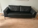Bank, merk Montel; zwart leder, 3 zits, Ophalen of Verzenden, Zo goed als nieuw, 75 tot 100 cm, Leer