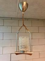 Vintage Hanglamp met Glazen Kap, Verzenden, Gebruikt, Glas, Minder dan 50 cm