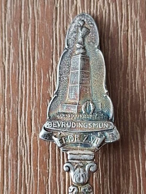 Oud verzilverd lepeltje Nationaal monument Eede - militaria, Antiek en Kunst, Antiek | Bestek, Ophalen of Verzenden