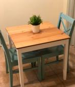 IKEA Lerhamn tafel vierkant 74x74cm wit hout, Ophalen, 100 tot 150 cm, Tot twee personen, 50 tot 100 cm