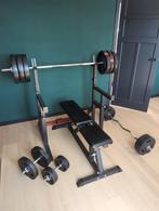 halter/squat rack+stang+gewichten+bench+dumbells+curl bar, Sport en Fitness, Ophalen, Zo goed als nieuw, Benen, Overige typen