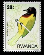 postzegel 911 Rwanda vogel Meeswever, Ophalen of Verzenden, Overige landen, Postfris