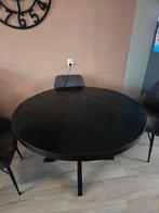 Ronde zwarte mango houten tafel, Ophalen, Rond, Zo goed als nieuw, Vijf personen of meer