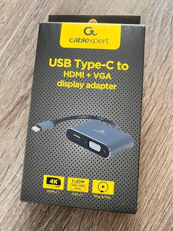 USB TYPE C 3.0 naar HDMI + VGA ADAPTER KABEL 4K UHD MACBOOK beschikbaar voor biedingen