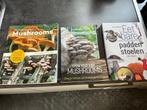 3 boeken over eetbare paddestoelen zoeken en zelf kweken, Boeken, Ophalen, Zo goed als nieuw, Overige typen