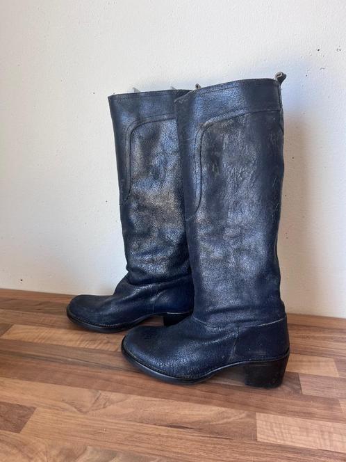 Sasha | leren laarzen | maat 39, Kleding | Dames, Schoenen, Gedragen, Hoge laarzen, Blauw, Ophalen of Verzenden