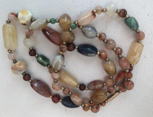 Vintage Diverse edelstenen ketting, Sieraden, Tassen en Uiterlijk, Kettingen, Gebruikt, Steen of Mineraal, Overige kleuren, Met edelsteen