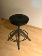 Ikea verstelbare kruk Trollberget zgan zwart leer, Ophalen, Zo goed als nieuw, Hout