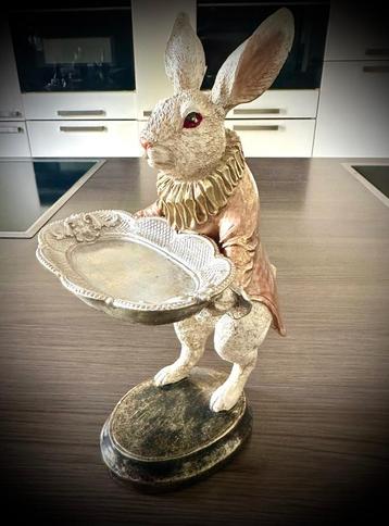 Konijn Dienblad Beeld decoratie barok jasje dier beeldje beschikbaar voor biedingen