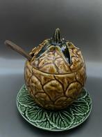 Antiek portugees majolica compote potje Ananas barbotine, Antiek en Kunst, Antiek | Keramiek en Aardewerk, Verzenden