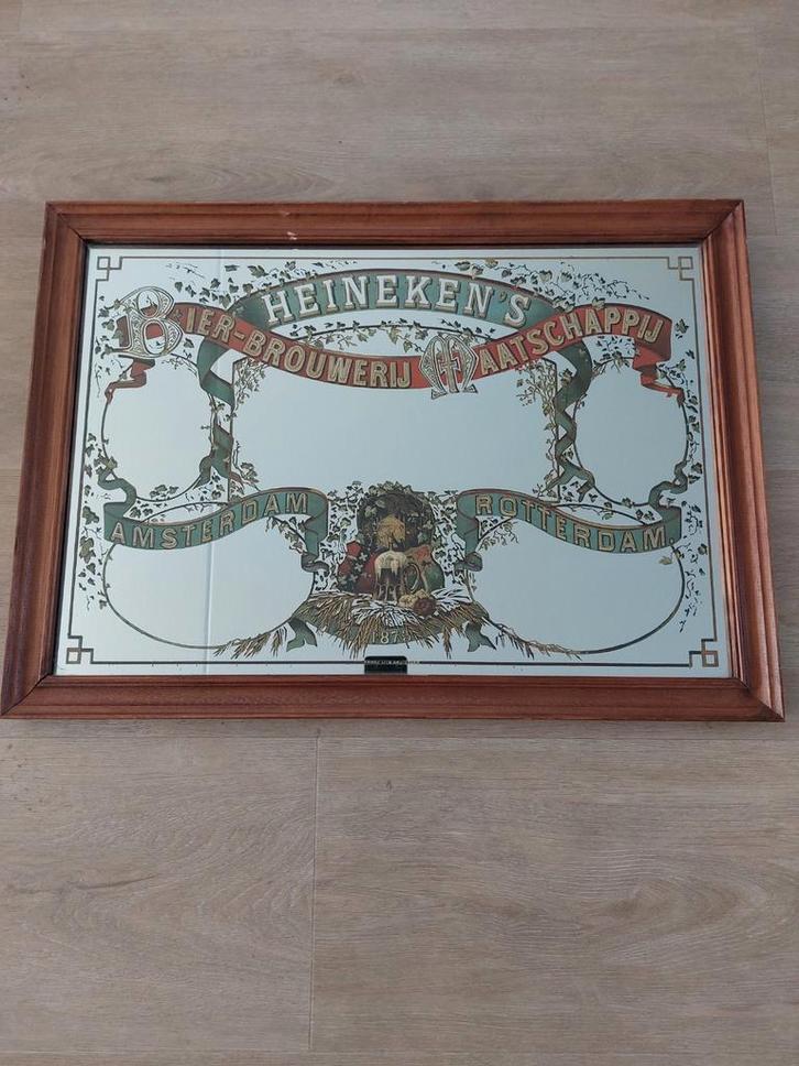 Heineken spiegel/ bierspiegel Amsterdam - Rotterdam, Verzamelen, Biermerken, Ophalen