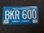 Kentekenplaat licenseplate Michigan Great Lakes 1993 USA, Verzenden, Gebruikt, Auto's