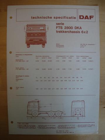 DAF FTS 2800 DKA Technische Specificatie folder 1974 – 6x2