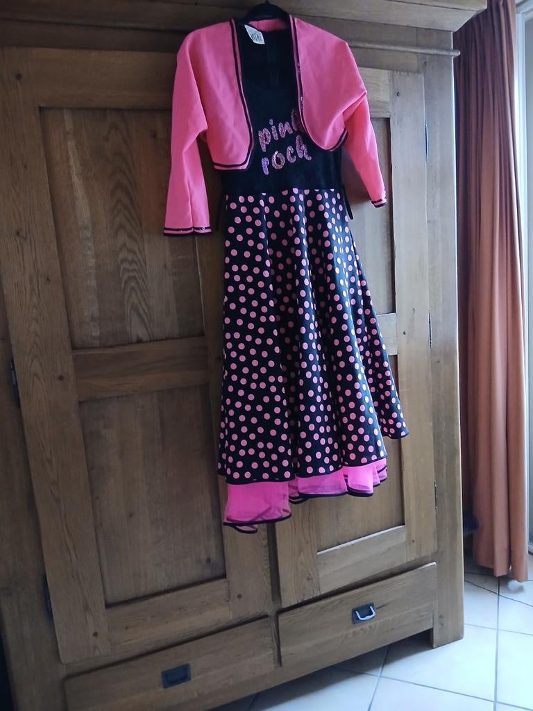 Pink rock jurk met jasje, Kleding | Dames, Carnavalskleding en Feestkleding, Ophalen of Verzenden, Zo goed als nieuw, Maat 36 (S)