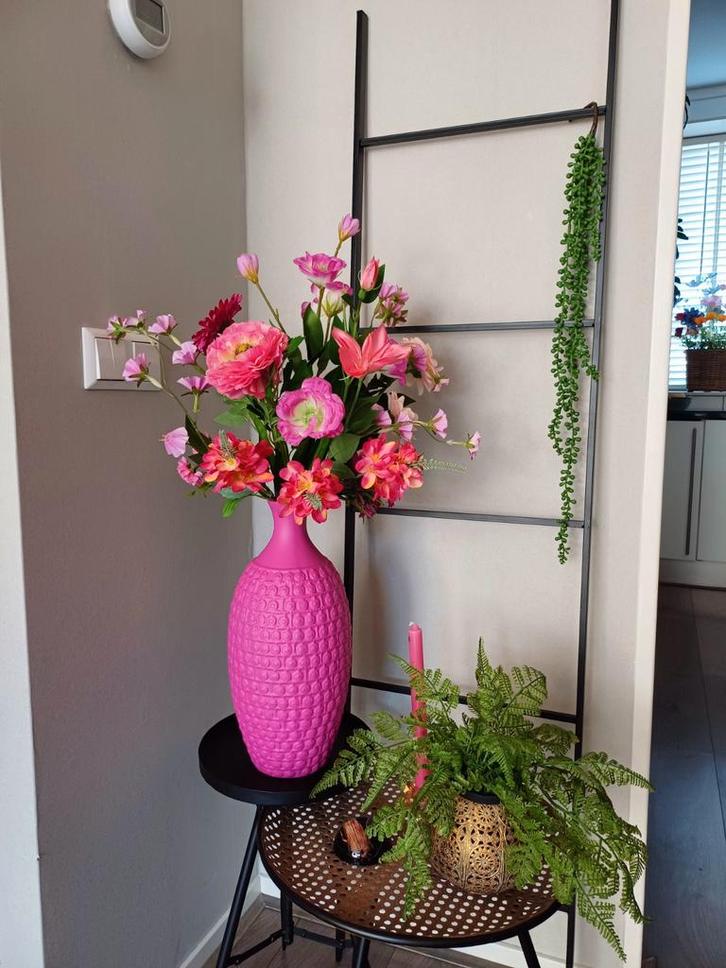 Zijden Bloemstuk met Vaas - Hoogwaardige Kwaliteit, Huis en Inrichting, Woonaccessoires | Vazen, Nieuw, Overige kleuren, 75 cm of meer