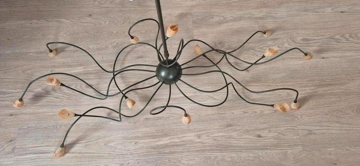 Unieke Design Hanglamp, Huis en Inrichting, Lampen | Hanglampen, Gebruikt, 75 cm of meer, Glas, Metaal, Ophalen