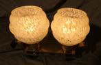Art Déco tafel/schouwlamp met gemarmerde bollen ., Ophalen