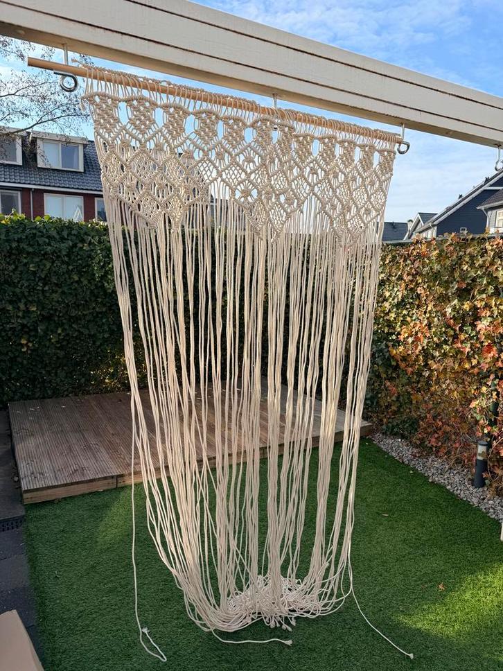 Mooie macramé deurgordijn 120x240 cm, Huis en Inrichting, Stoffering | Gordijnen en Lamellen, Zo goed als nieuw, 200 cm of meer