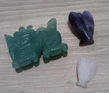 DB61 Draak en engeltjes aventurijn, amethyst en rozekwarts  beschikbaar voor biedingen